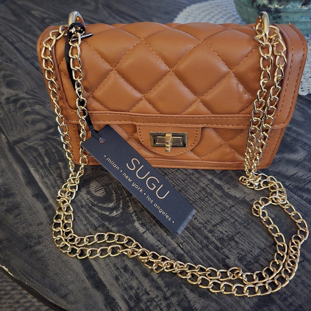 Vegan leather quilted bag